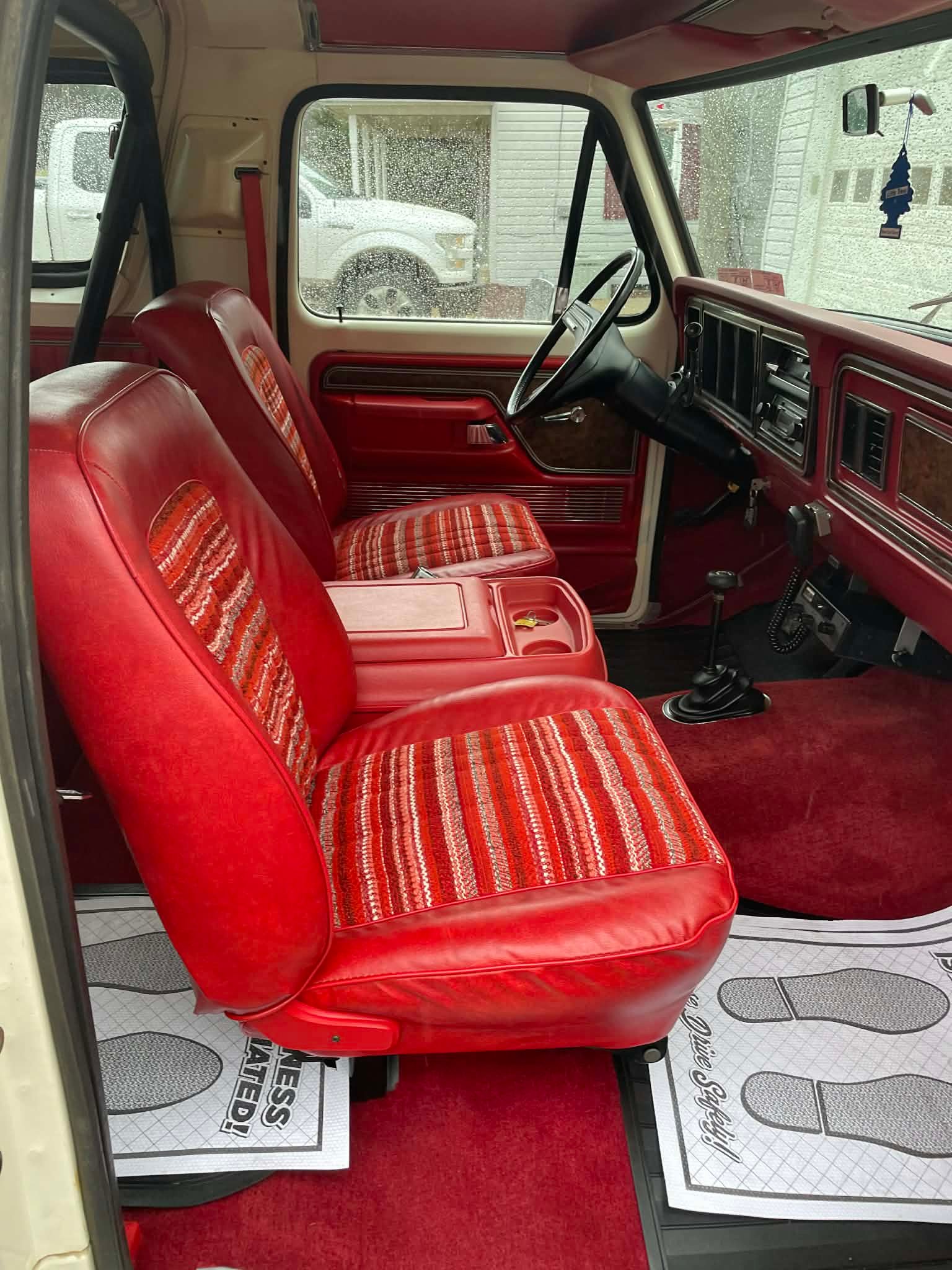 Restored red Ford interior